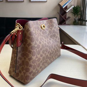 Coach Brown Willow Bucket Bag In Signature Canvas